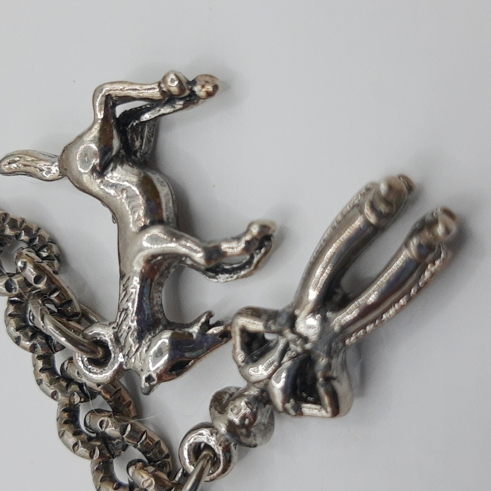 Western Southwestern Ten Charm Bracelet Boot Horse Cactus Stallion VTG *FLAWS* - Picture 14 of 17